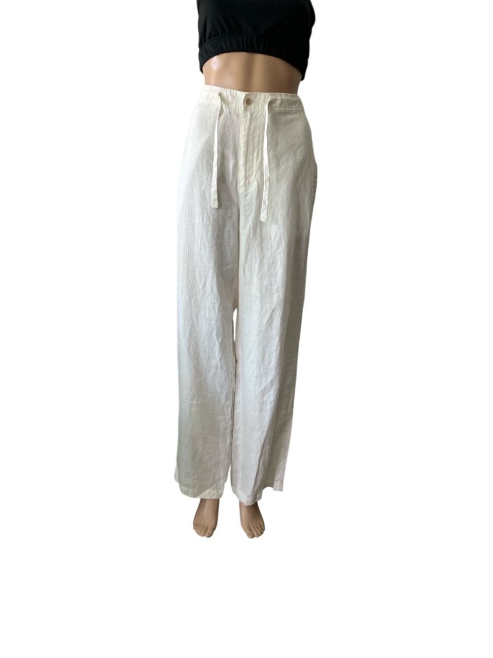 Tasso Elba Off White Linen Pants
